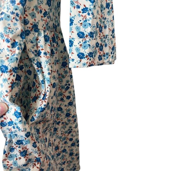 Tuckernuck Bluebell Floral Ditsy Calico Royal Shirt Dress Size XL - Picture 8 of 11
